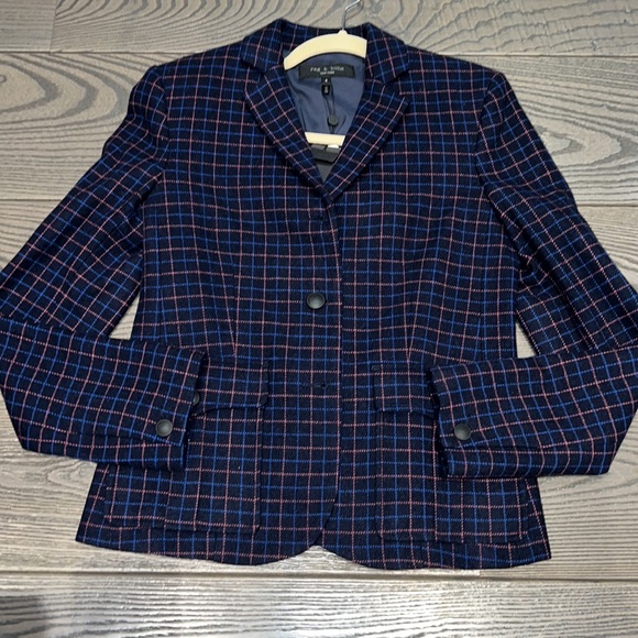 rag & bone Nancie Virgin Wool Blend Check Blazer, 4 - Picture 4 of 6